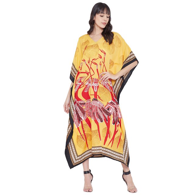 Robe Maxi pour Femmes en Polyester, Caftans, Robe Ample, Grande Taille, Manches Kimono, Long Kaftan, Robes de Soirée, Kaftan Décontracté d'Été