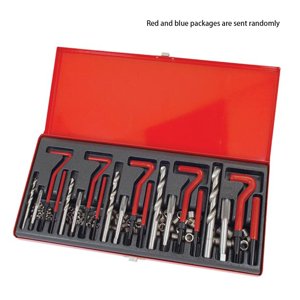 131pcs Kit de réparation de fil Outils de réparation d'hélicoil de forage avec boîtier de stockage en métal Ensemble d'outils de réparation moteur