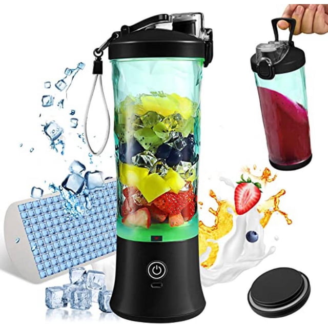 Portable Blender Personal Size Blender for Smoothies Freshly Squeezed Juices Milkshakes and Baby food 20-Ounce Mini Blender BPA Free Suitable for Outdoor Sports Family Travel. (Bla