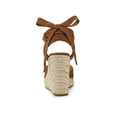 thumbnail image 2 of BLISSFUL STEP Chaussures pour Femmes Sandales Espadrilles à Talon Compensé Haut Bout Rond Brun 7,5, 2 of 7