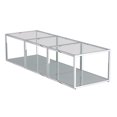 thumbnail image 1 of Contemporary Metal and Glass Small Coffee Table Set of 3 - Silver, 1 of 7