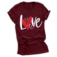 thumbnail image 1 of Birdeem Women Valentines Day Print T- Fashion Comfortable Female Blouses Tops, 1 of 1