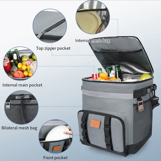 Large Capacity Rolling Cooler Bag with Telescopic Handle & Wheels