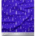thumbnail image 1 of Soimoi Blue Poly Georgette Fabric Asterisk & Snow Nature Printed Fabric 1 Yard 42 Inch Wide, 1 of 5