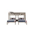 thumbnail image 3 of Lit Superposé Triple Simple Tenn - Table de Nuit Intégrée et Port USB - Bois Gris, 3 of 6
