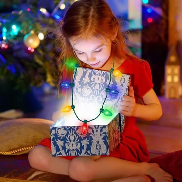 Déco Noël Lumineuse Portable Colliers Lumineux De Noël - Non Spécifié - Lot De 12 - Rouge Et Bleu - Pour Enfants - Décoration Bandeau Lumineux Fête