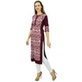 thumbnail image 2 of Phagun Kurta Droite pour Femmes, Manches 3/4, Imprimée, Décontractée, 2 of 2