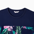 thumbnail image 3 of PatPat Family Matching Floral Panel Tee and Flower Pattern Ruffle Hem Strap Dress Sets, 3 of 4