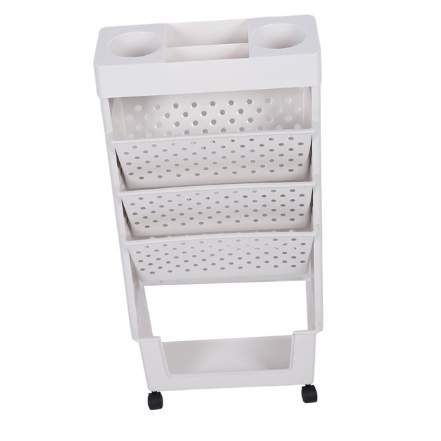 Rolling Bookshelf, Rolling Book Storage Organizer With Caster Wheels, 5 Tier Large Capacity Movable Storage Trolley For Kids Students Study In Classroom Bedroom Living Room