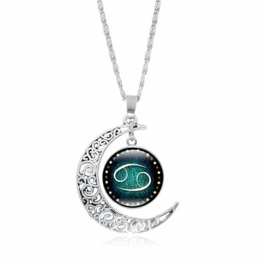 TopLLC Necklaces & Pendants Fashion Women Twelve Constellations Glass Dome Pendant Necklace Pendant Necklace