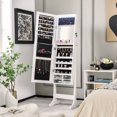 thumbnail image 2 of Costway Jewelry Cabinet Armoire Full Length Frameless Mirror Lockable W/ Lights White, 2 of 10