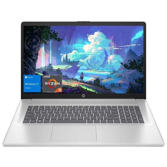 HP Essential 17.3" FHD Laptop, AMD Ryzen 5 7430U, 16GB RAM, 512GB SSD, Windows 11 Home, Silver