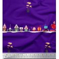 thumbnail image 1 of Soimoi Rayon Fabric Santa,Gift Box & Tree Christmas Fabric Prints By Yard 42 Inch Wide, 1 of 1