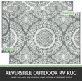 thumbnail image 2 of Outdoor Rug x Outdoor Carpet Reversible Patio Rug for Camping Large Outdoor Plastic Straw Area Rug Portable Geometric Mats for RV Backyard Deck Porch Beach Picnic Teal, 2 of 7