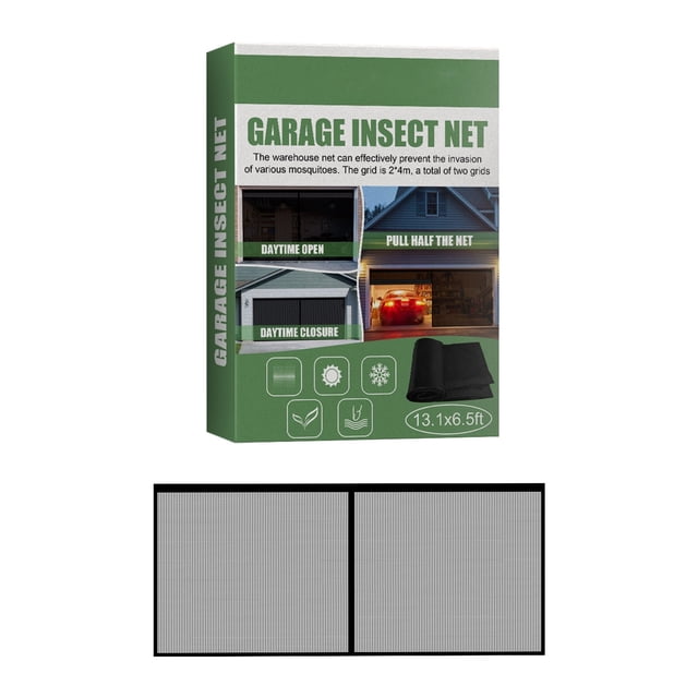 Filet de Garage Sans Joint Rétractable Filet Portable Moustiquaire de Porte de Garage pour Solution d'Installation et de Ventilation Facile