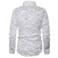 thumbnail image 4 of CEHVOM Men Handmade Three-dimensional Feather Featured Turndown Shirt Top Blouse, 4 of 7
