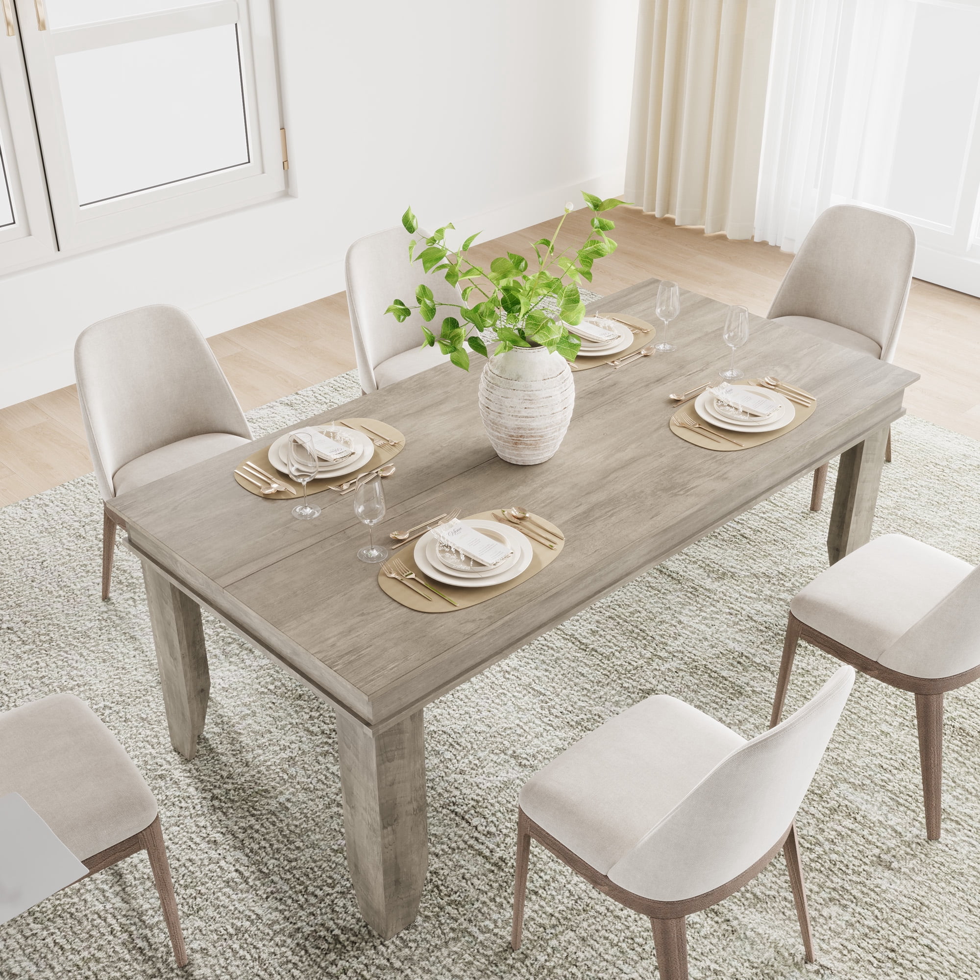 AKDSteel 71" Farmhouse Dining Table For 6-8 People, Large Rectangular Kitchen Table With Sturdy Wood Frame, Ideal 6 Ft Dinner Table For Kitchen Or Dining Room Gatherings