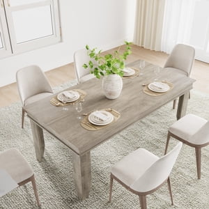 AKDSteel 71" Farmhouse Table à manger pour 6-8 personnes, grande table de cuisine rectangulaire avec cadre en bois robuste, idéal 6 Table de dîner Ft pour cuisine ou salle à manger Rassemblements
