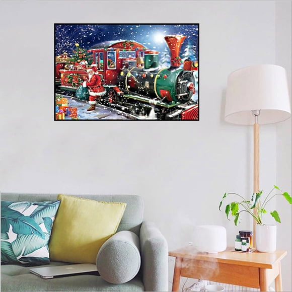 ZZkhGO 5D DIY Rhinestone Canvas, Christmas Embroidery Painting Kit, Resin Sequin Art Craft for Home Decor