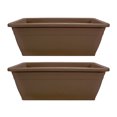 thumbnail image 1 of HC Companies Jardinière en Plastique pour Terrasse Extérieure 12 Pouces, Chocolat (2 Pack), 1 of 7