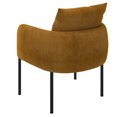 thumbnail image 2 of Modern Velvet & Metal Accent Chair in Mustard & Black Leg, 2 of 8