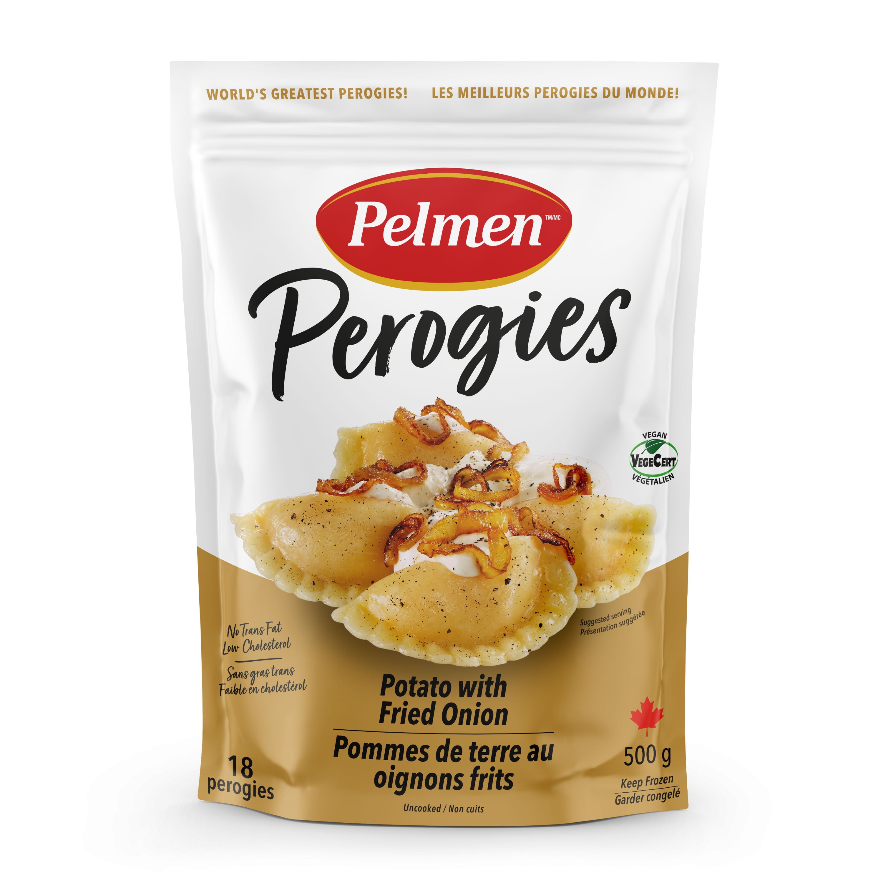 Pelmen Potato with Fried Onion Perogies, 500g Bag., WORLD'S GREATEST PEROGIES!