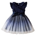 thumbnail image 1 of XDZJLR Robes pour Filles Manches Volantes Imprimés Nœud en Maille, 1 of 4