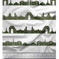 thumbnail image 2 of Soimoi Green polyester Crepe Fabric Indian Monuments Architectural Print Sewing Fabric Yard 42 Inch Wide, 2 of 3