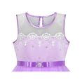 thumbnail image 4 of Flower Girls Dress Purple Lace Belted Wedding Party 5 Years, 4 of 7