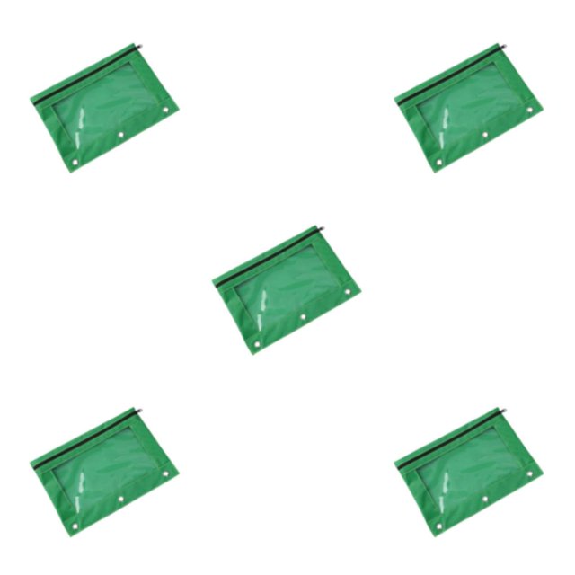 Dalazy Practical Office Supplies Stylish Zippered Document Pouch Storing Files Green 5Set