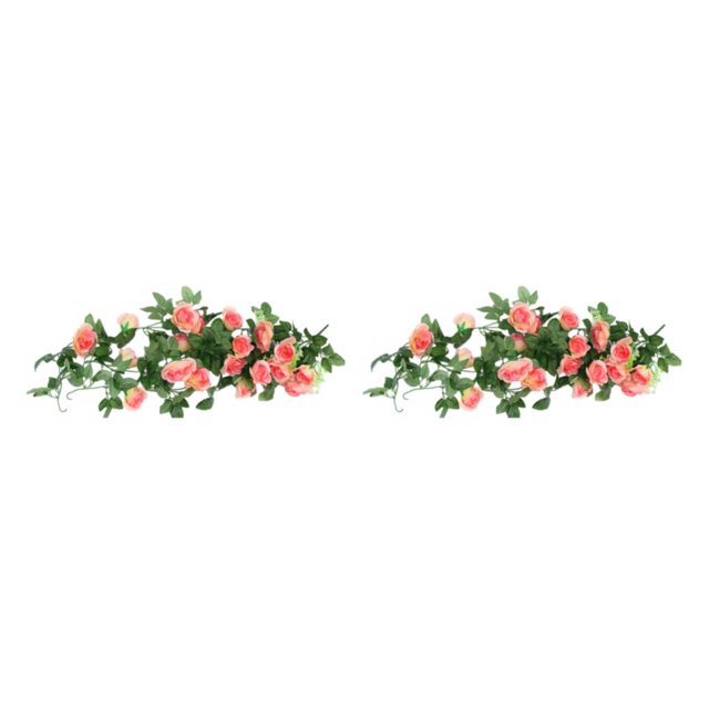 stanreset 1/2/3/5 Artificial Flower Plant Fake Vine Roses Simulation Rose Self-Assembly Party Balcony Garden Restaurant Living Room Garland Champagne Color 2PCS