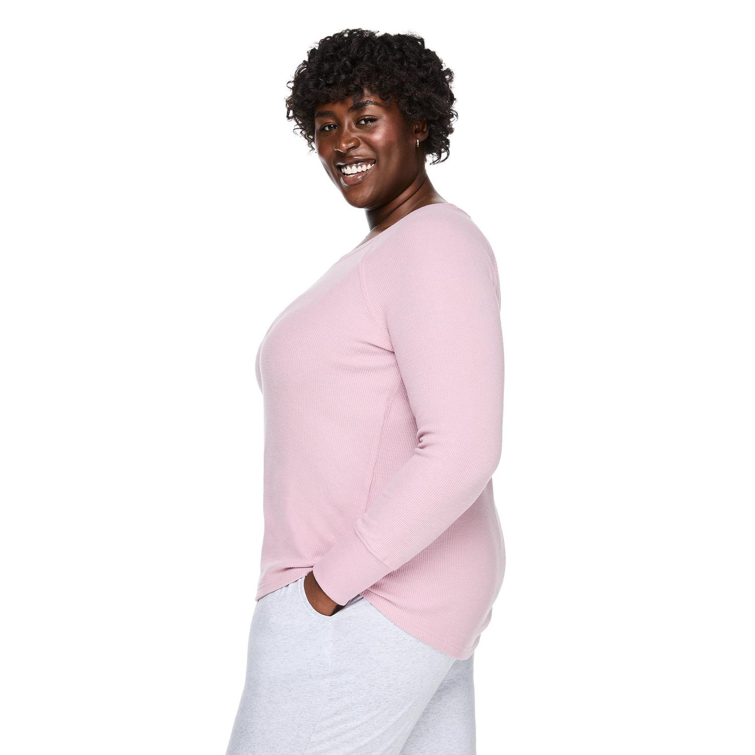 T-shirt de nuit à manches longues raglan George Plus pour femmes