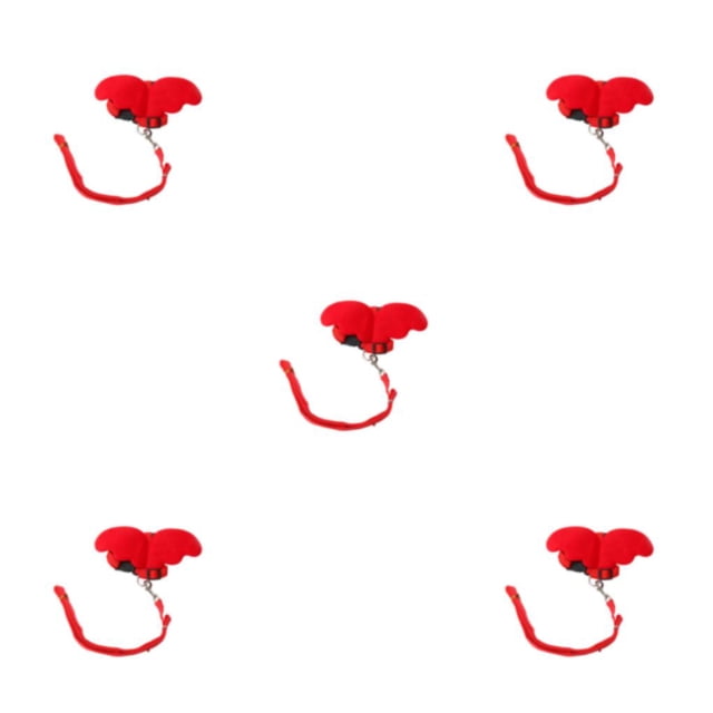 ZheElen Wing Rabbit Harness Cat Pet Leash Adjustable Training Rope Bunny Outside Walking Accessories Clothes Chicken Red XS 5Set