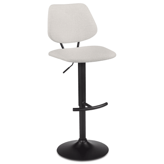 Bouclair Tabouret de Comptoir Réglable en Tissu Avoine et Métal