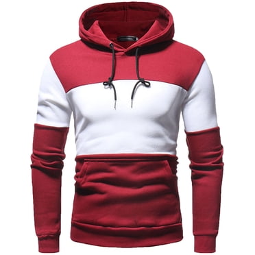 RKSTN Hoodies for Men Fall Fashion Soft Sweatshirt Fashion Winter Stitching Outdoor Sports Hooded Sweatshirts Top Mens Sweatshirt