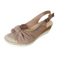 thumbnail image 1 of Kcodviy Ladies Summer Solid Suede Clog Sandals for Women Bowtie Open Toe Buckle Women Sandals Size 9 Wedge Heel Thick Sole Sandals with Rhinestones for Women Sandals, 1 of 7