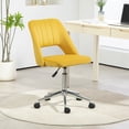thumbnail image 2 of Vinsetto Armless Office Chair Swivel Computer Desk Chair, Yellow, 2 of 10