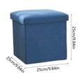 thumbnail image 3 of Navy Foldable Storage Stool Multifunctional Linen Fabric Organizer Box For Home Use Shoe Changing Seat Adults Comfort 9.84X9.84 Inches Navy Color, 3 of 6