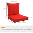 thumbnail image 3 of Coussins de Chaise de Patio d'Extérieur, Coussins de Siège Profond de Remplacement, Ensemble de Coussins de Patio, Rouge, 3 of 10