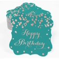 thumbnail image 2 of Inkdotpot Real Rose Gold Foil Happy Birthday Tags Favor Bracket Shape Hang Pack Of 100 Paper Tags, 2 of 6