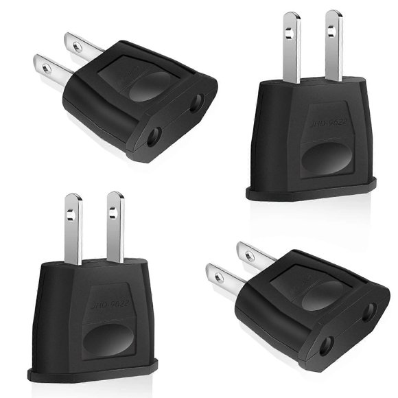 Set of 4 European American Travel Adapter - European Travel Plug Adapter - European Travel Adapter in America, Canada, Mexico
