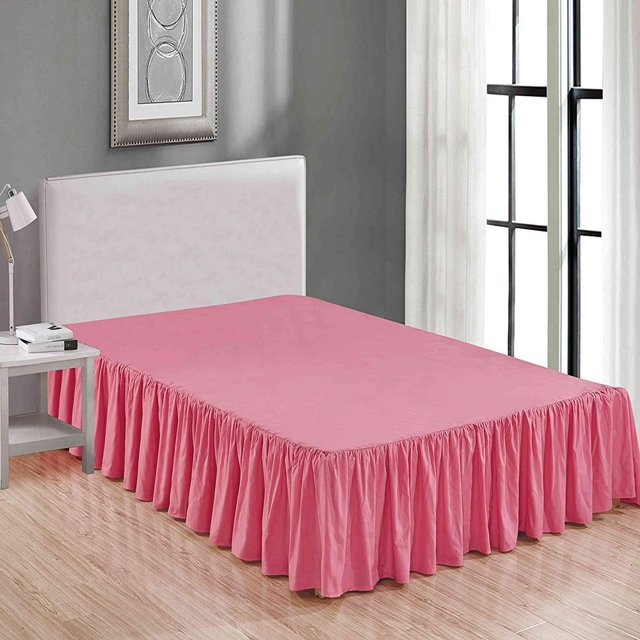 MesaSe Sheets & Beyond Solid Microfiber 14” Bed Skirt Queen White