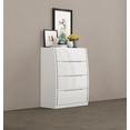 thumbnail image 1 of K-Living Phoebe 4-Drawer Solid Wood Chest in White Lacquer Finish, 1 of 3