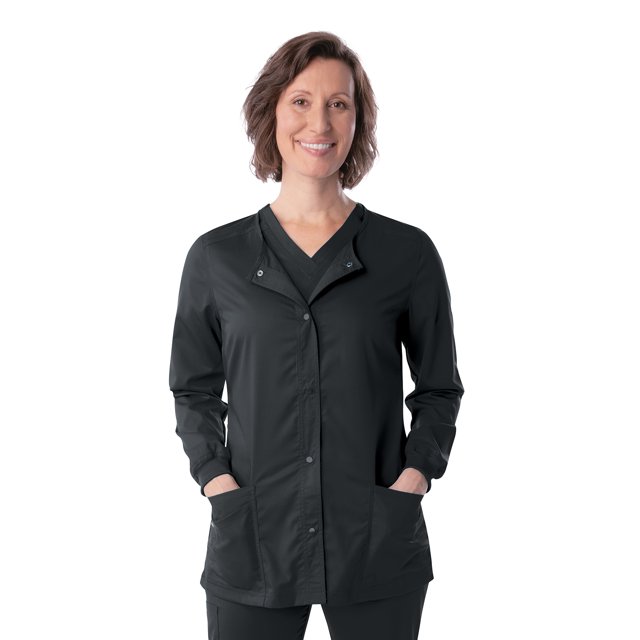 Landau ProFlex Veste de Sarrau pour Femmes : Coupe Moderne Ajustée, Extensible, devant à Boutons-Pression, Col Ras du Cou, Sarraus Médicaux 3038