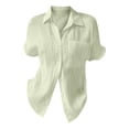 thumbnail image 2 of 2025 T-Shirts d'Été Unis pour Femmes T-Shirts d'Été pour Femmes Amples Grande Taille Longue Chemise anti-UV Femme Chemise Habillée Texture Coton T-Shirts pour Femmes, 2 of 4