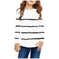 thumbnail image 2 of AherBiu T-Shirts à Manches Longues pour Tout-Petites Filles, Col Ras du Cou Décontracté, Rayés, T-Shirts pour Enfants Confortables d'Automne, Hauts pour Enfants, 2 of 6