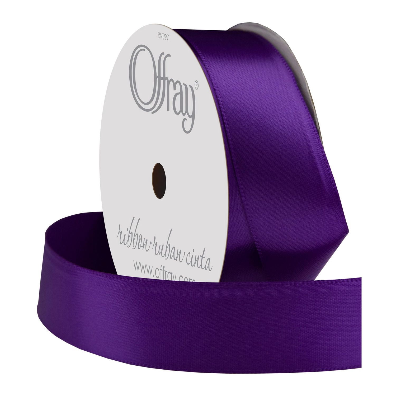 Ruban en polyester violet Offray Ribbon, 3,25" x 0,87"