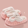 thumbnail image 4 of Womens Furry Slippers Plush Lining Cute Rabbit Removable Memory Foam Thick Bottom Soft Sole Comfortable Non-Slip Warm Winter Home Slippers Pink-02, 4 of 6