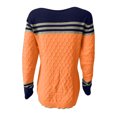 thumbnail image 3 of VgaVtl Womens Plus Size Sweaters Long Sleeve Fall Sweaters Women Plus Orange Loose Striped Knitted Color Block Sweaters, 3 of 5