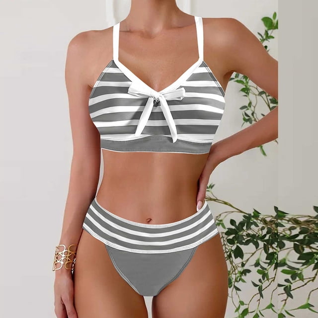 Cameland Women Summer Plus Size Printing Swimsuit Bikini Split Swimsuit Suit